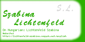 szabina lichtenfeld business card
